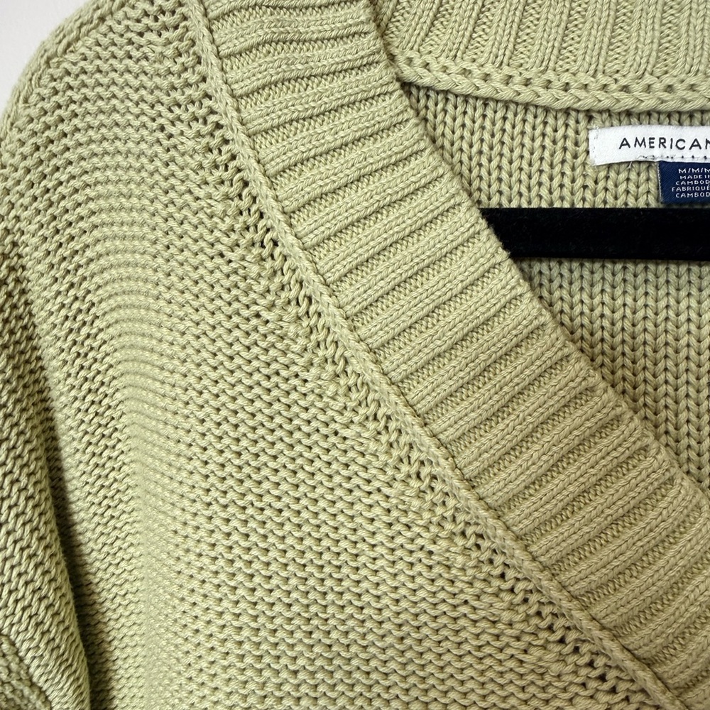 American Eagle Outfitters Women's Olive V-Neck Sweater